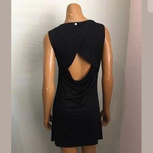 Alice + Olivia black open back mini dress